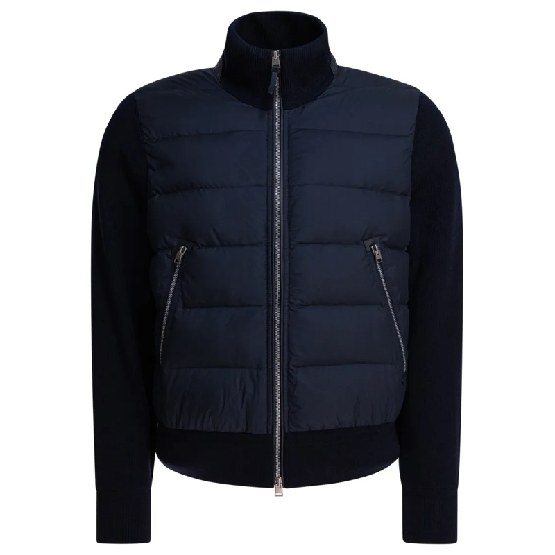 Tom Ford Daunenjacke Quilted Down Front Merino Wool Jacket Blue