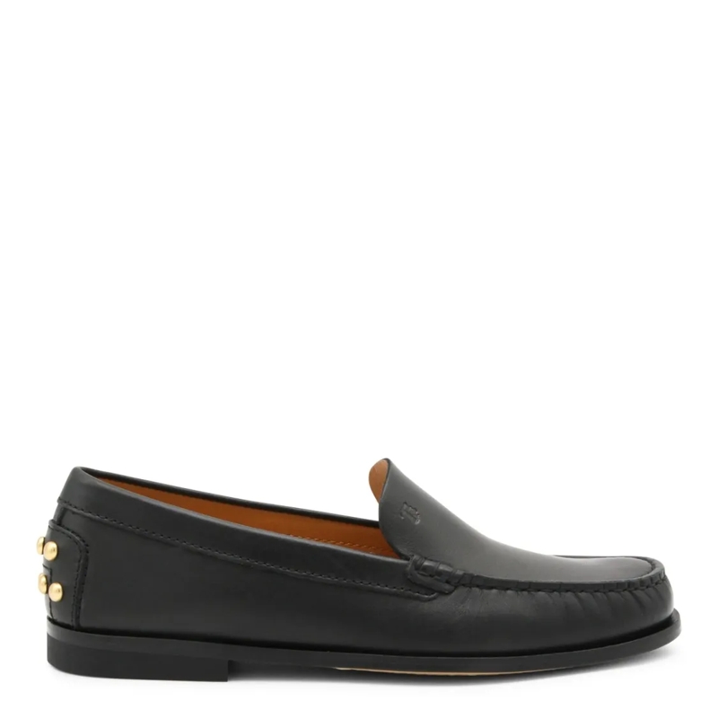 Tod's Ballerinas Black Leather Loafers Black
