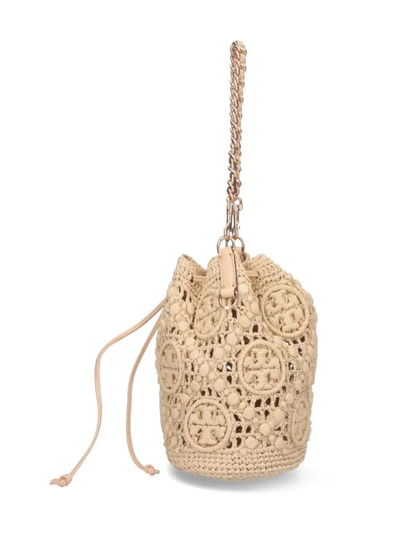 Thumbnail - Tory Burch Beuteltaschen - T Monogram Medium Bucket Bag – Beige - Gr. unisize - in Beige - für Damen