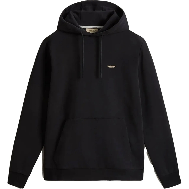 Woolrich  Logo Interlock Hoodie Black schwarz