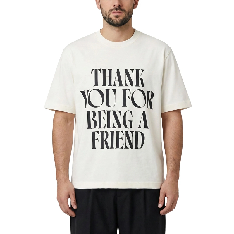 AMI Paris T-Shirt Beige Short-Sleeve T-Shirt With Bold Print Neutrals(Image 2)