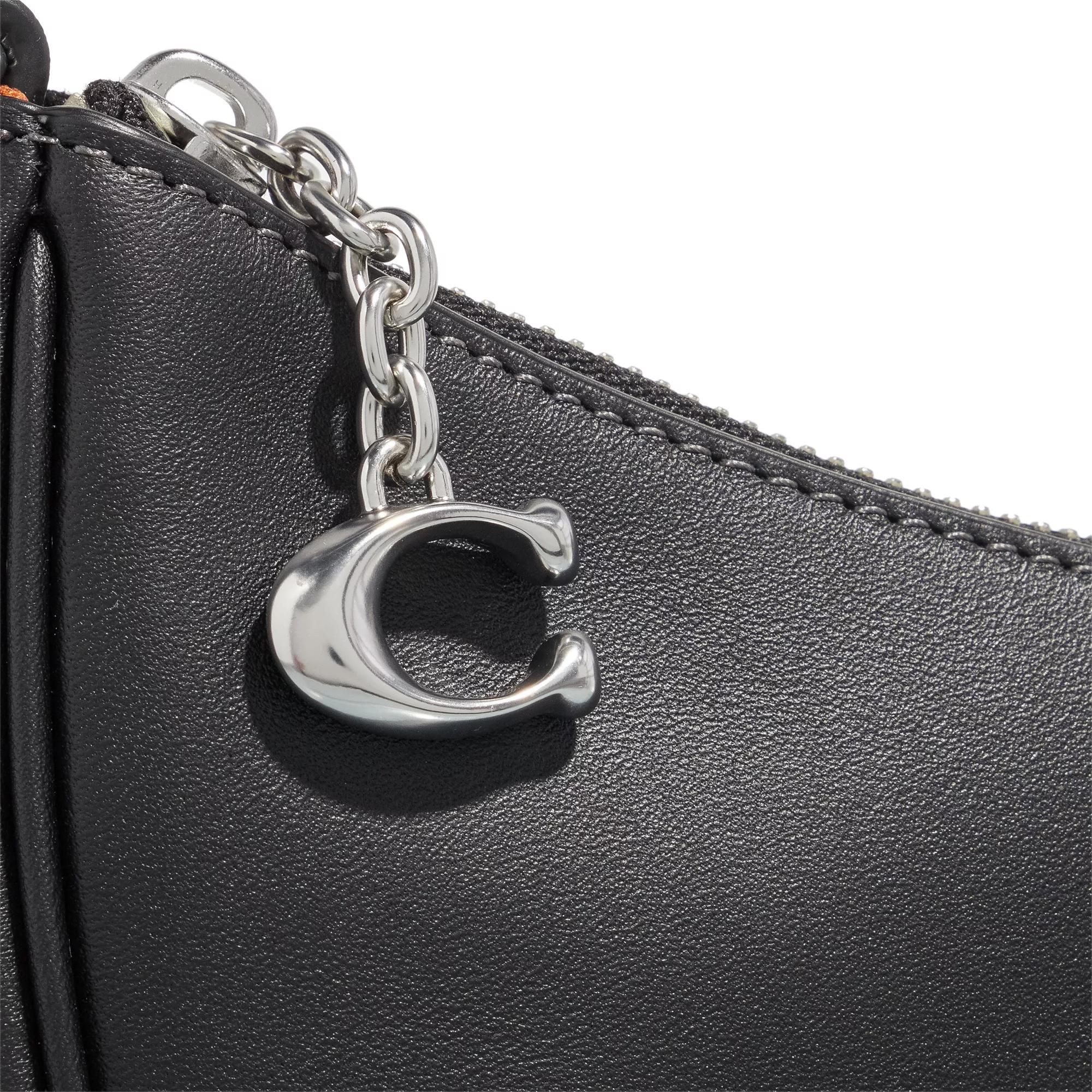 Coach Pochettes Glovetanned Leather Crescent Shoulder Bag With Cha in zwart