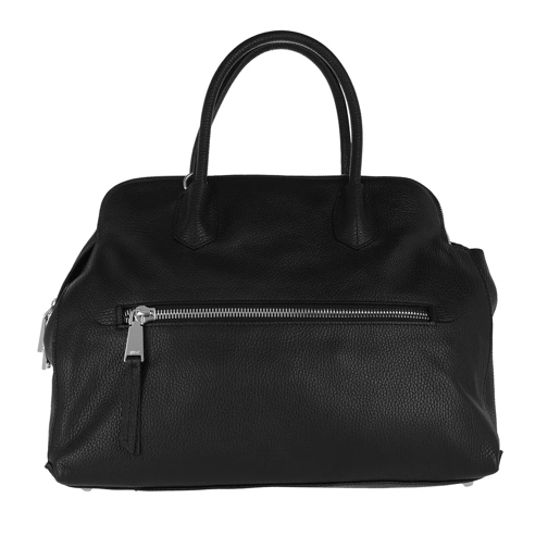 Abro Calf Adria Satchel Bag 1 Black/Nickel Rymlig shoppingväska