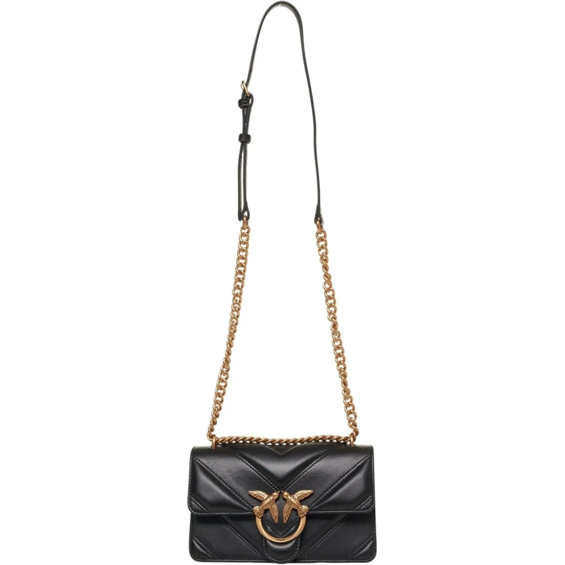 Pinko Sac à bandoulière Quilted leather shoulder bag schwarz