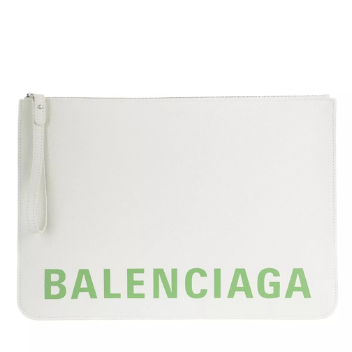 Balenciaga Clutch Leather White/Light Green Aftonväska med spänne
