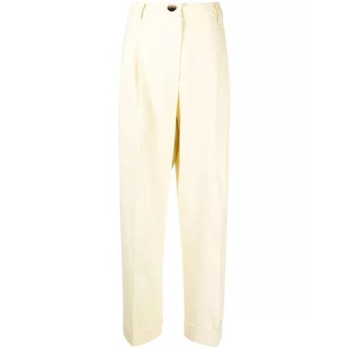 GANNI High-Rise Tailored Trousers Yellow 