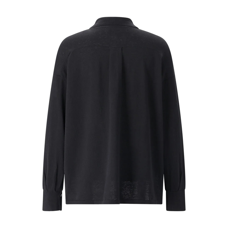 Sminfinity Bluse Hemdbluse aus Leinenmix schwarz(Image 5)