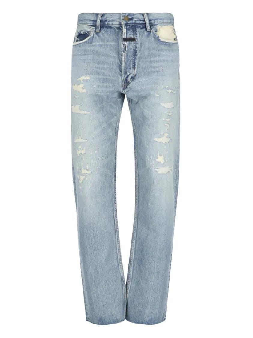 Thumbnail - FEAR OF GOD - Light Blue Distressed Jeans - Light Blue - Größe 31.0 - blau