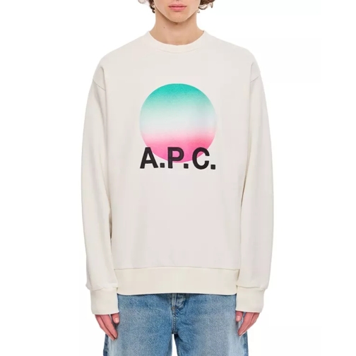 A.P.C. Sunset Crewneck Cotton Sweatshirt White 