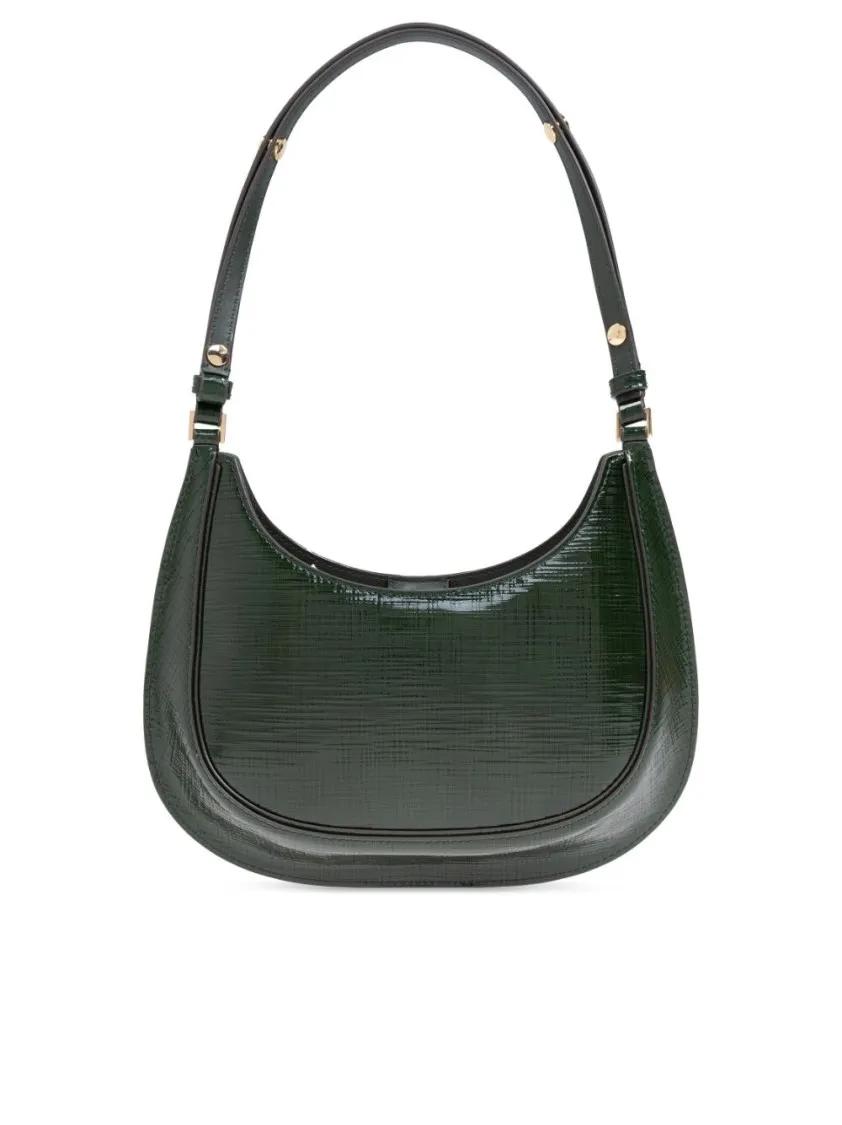 TORY BURCH Shoppers Robinson Crosshatched Bag in groen