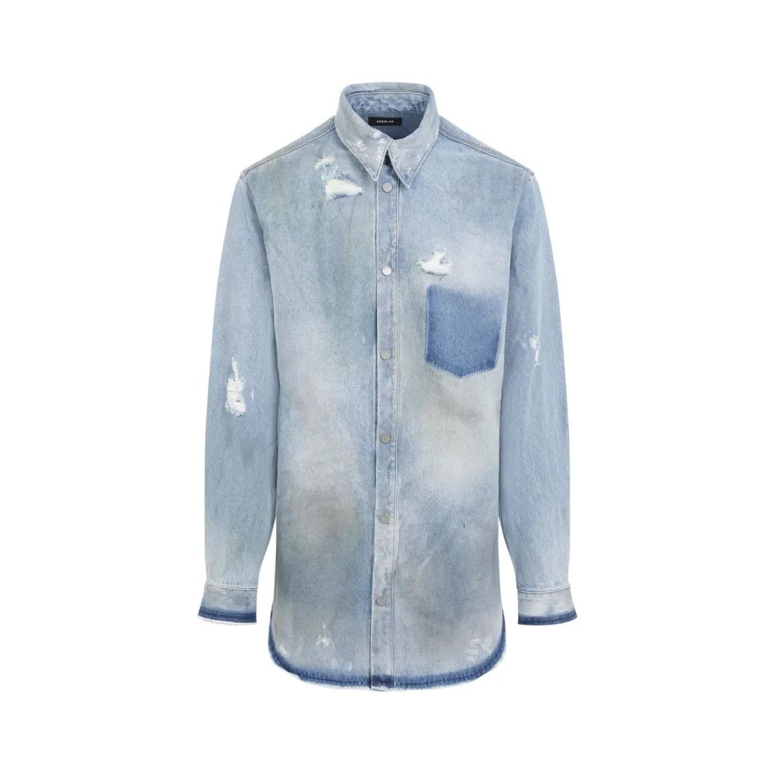 Egonlab - Denim Overshirt - Größe S - blau