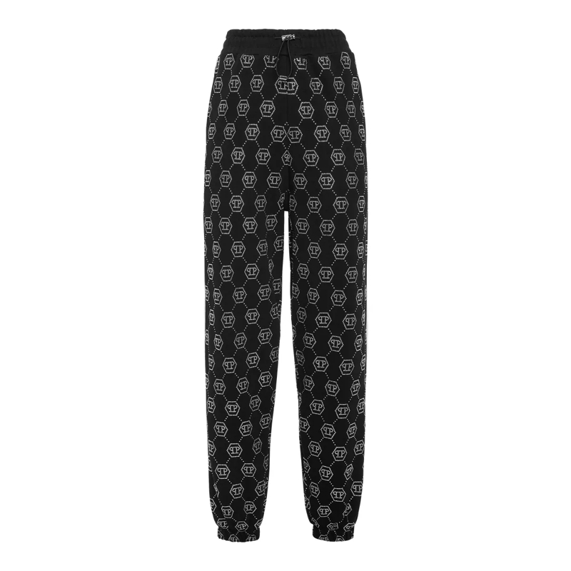 Philipp Plein Jogginghose Jogginghosen Monogram Verziert schwarz