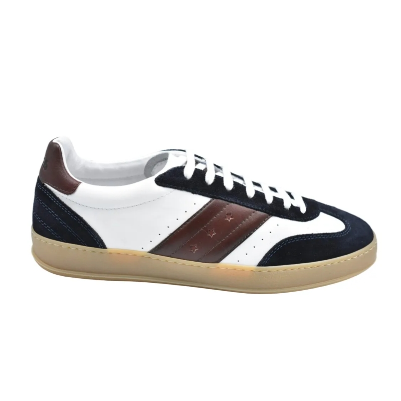 Pantofola D'Oro Low-Top-Sneaker Low-Top Sneakers With Navy Suede Overlays Pink