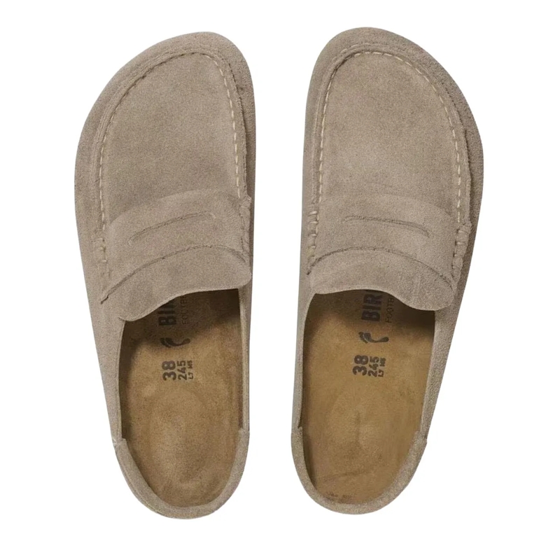 Birkenstock Loafer Neutral Soft Suede Slip-On Sandals With Penny Stra Neutrals(Image 4)