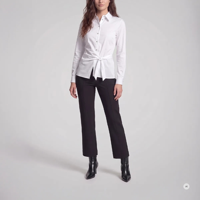Marc Aurel Bluse Wickelbluse- Rückenpasse- Manschette mit Knopfv weiss(Image 2)