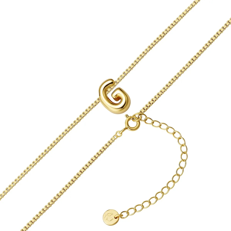 Glanzstücke München Mittellange Halskette Sterling Silber Halskette Buchstabe G gold(Image 3)