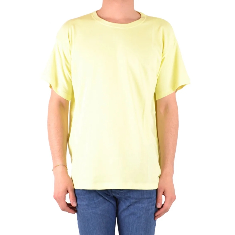 Laneus T-shirt Yellow Relaxed Fit Cotton T-Shirt Gold
