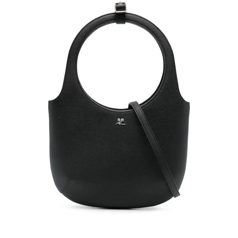 Courrèges Schultertasche Calf Leather Handbag Black