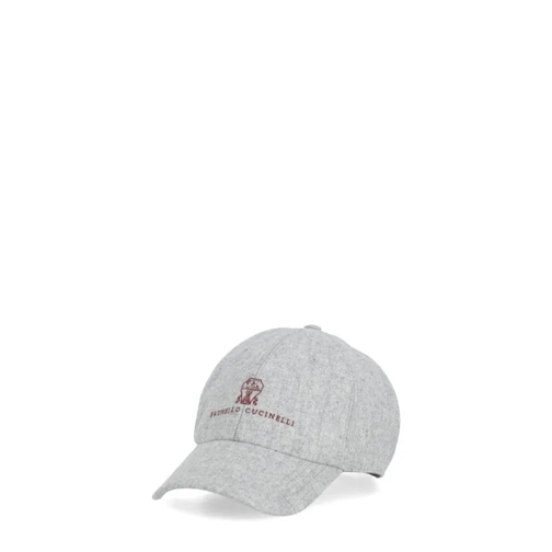 Brunello Cucinelli  Grey Wool Baseball Cap Grey