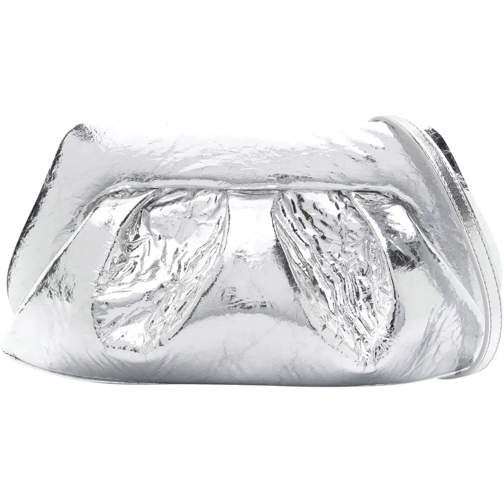 Themoirè Tote Emera Shoulder Bag With Magnetic Closure Silver