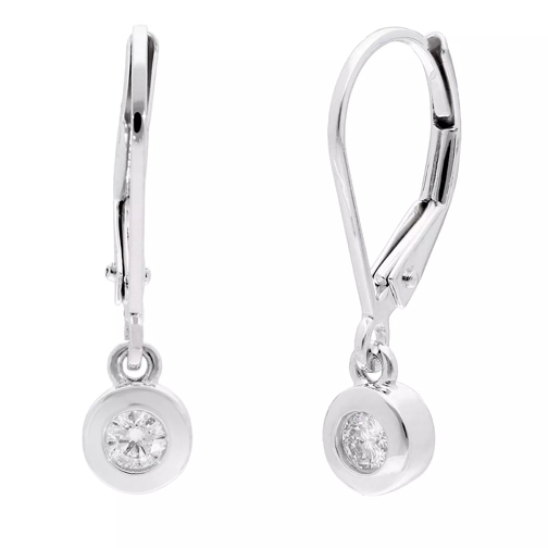 VOLARE Earrings with 2 diamonds zus. approx. 0,16ct Platinum 950 Oorhanger