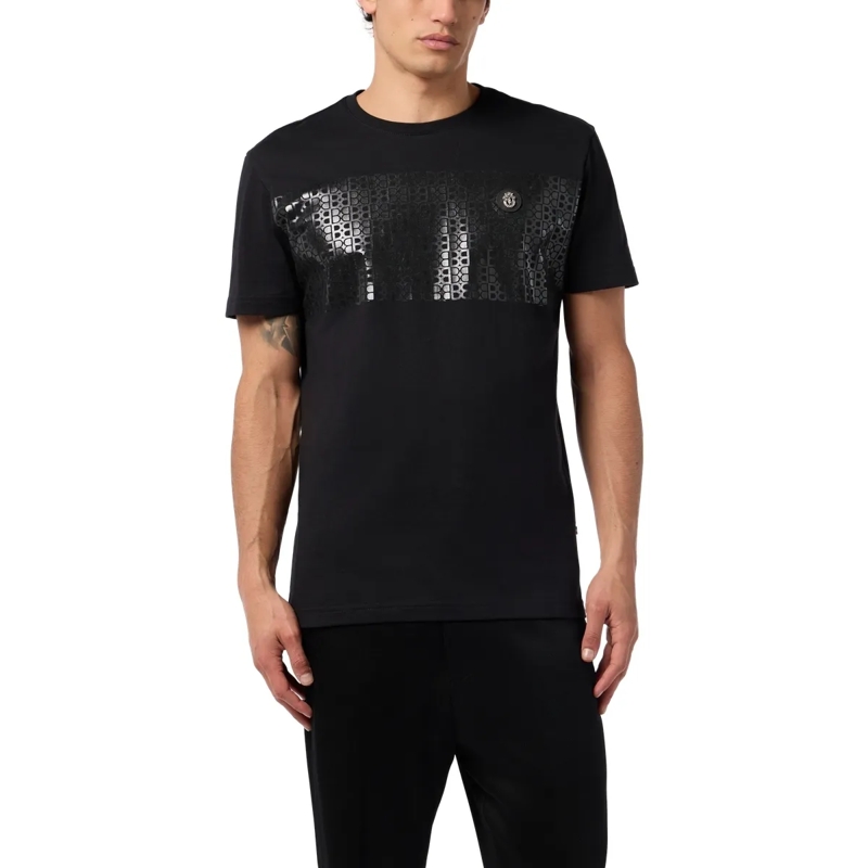 BILLIONAIRE T-Shirt Round Neck T-Shirt Stripe Monogram schwarz(Image 3)