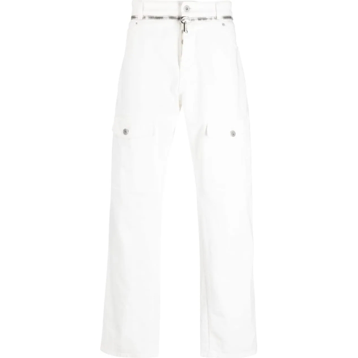 Balmain Jeans White weiB Jeans mit geradem Bein