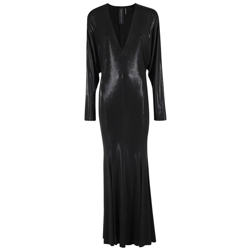 Norma Kamali Robes du soir Dolman V Neck Fishtail Gown Black