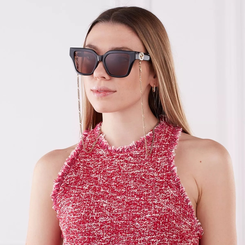 Gucci Sonnenbrille GG1023S-005 54 Sunglass Woman Injection Black-Black-Brown(Image 3)