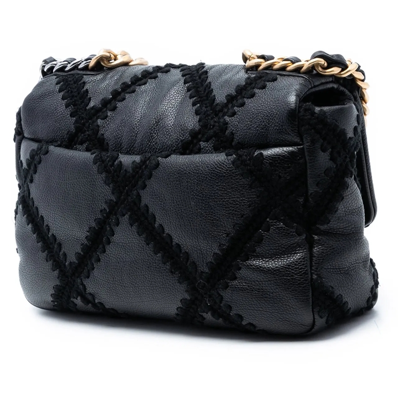 Chanel Schultertasche Medium Crochet Calfskin 19 Flap schwarz