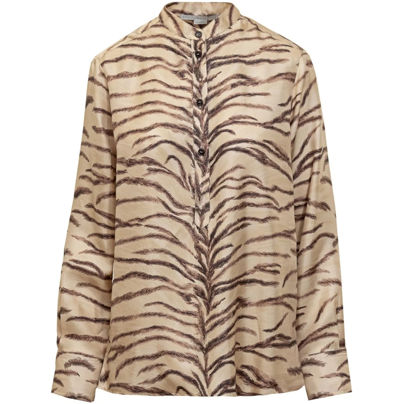Stella McCartney Chemisier Camicia Tiger beige