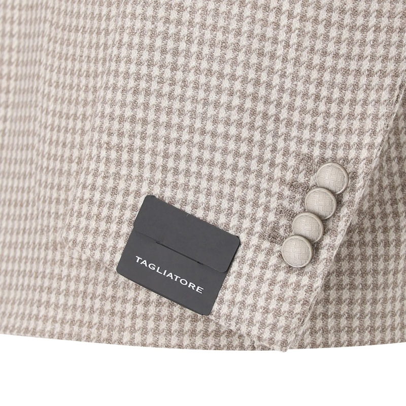 Tagliatore Veste de costume Sakko aus Woll-Seiden-Mix beige(Image 10)