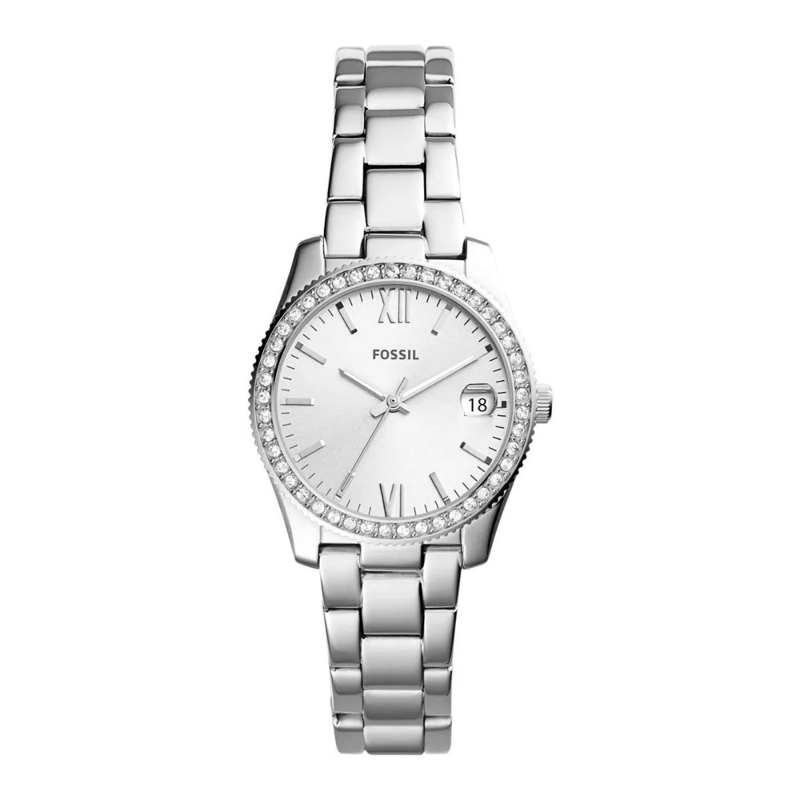 Fossil Chronographe Scarlette Mini Three-Hand Date Stainless Steel Wat Silver