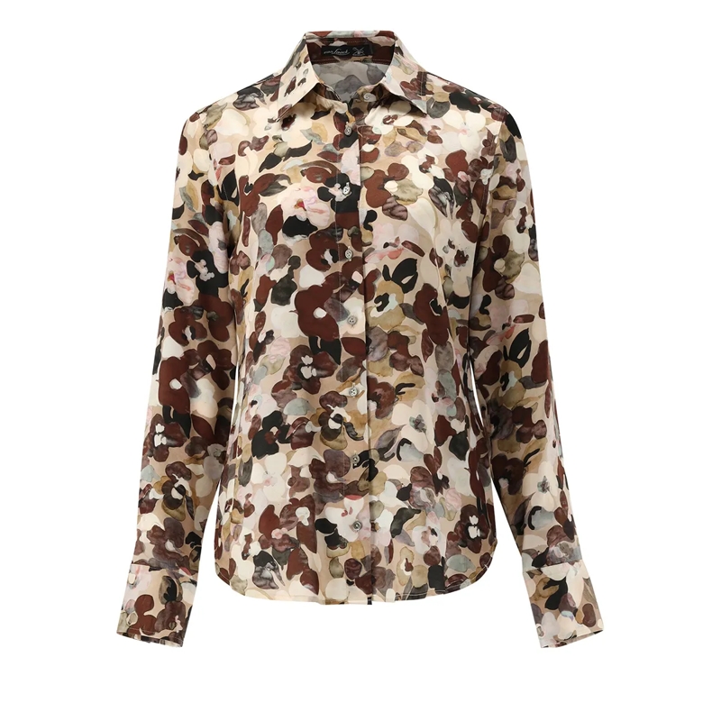 VAN LAACK Bluse Bluse Modern Fit Dessiniert braun