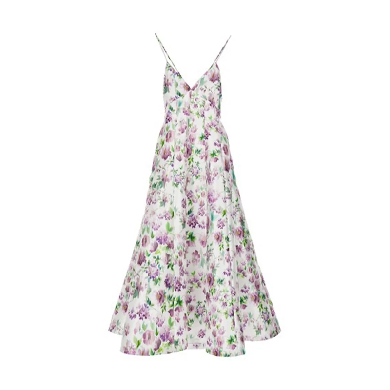 Philosophy Di Lorenzo Serafini Midi-jurk Multicolor Floral Midi Dress White