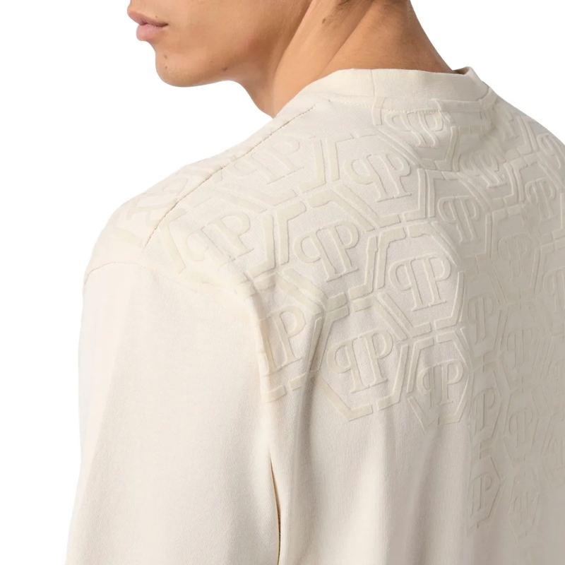 Philipp Plein T-Shirt Round Neck T-Shirt Degrade Monogram Monogram beige(Image 2)