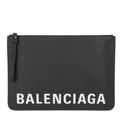 Balenciaga Logo Clutch Leather Black Aftonväska med spänne