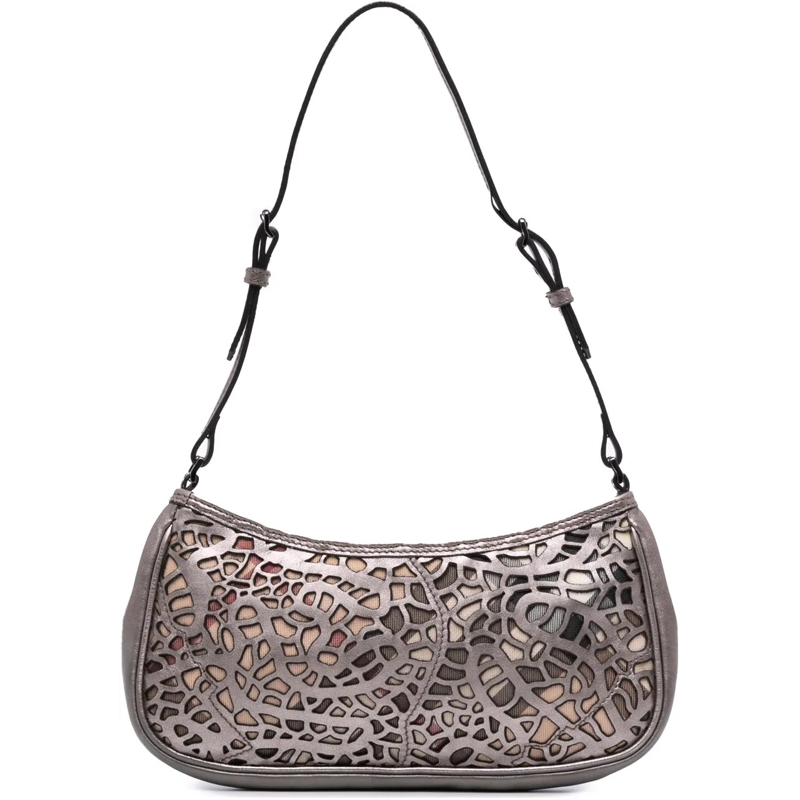 Burberry Sac à bandoulière Nova Check Cutout Leather Accessory Pochette silber