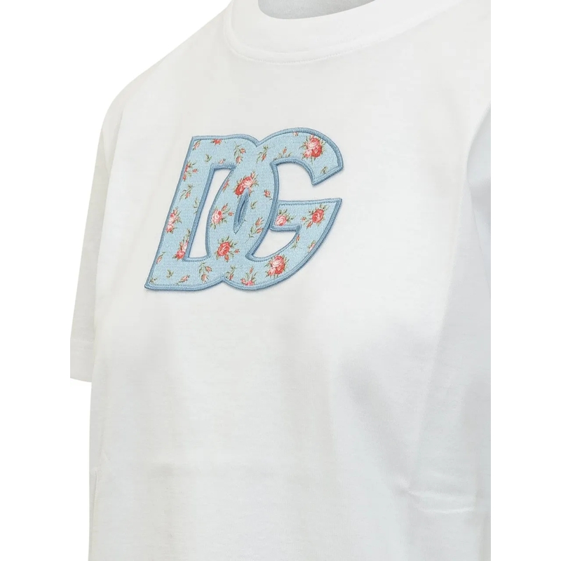 Dolce&Gabbana T-shirt T-shirt con Logo Floreale weiß(Image 3)