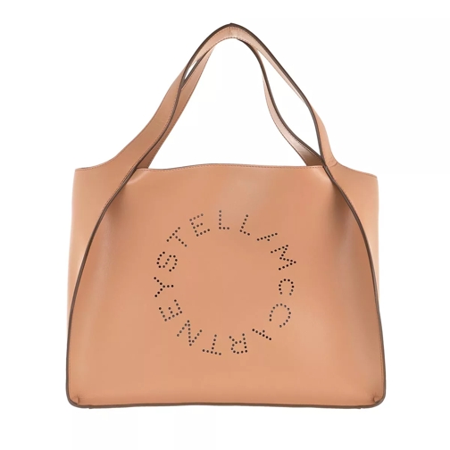 Stella McCartney Logo Tote Bag Leather Camel Boodschappentas