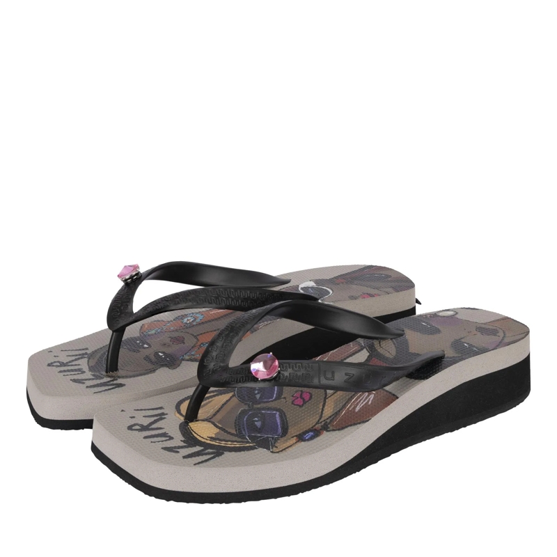 UZURII Flip Flops Pantoffeln Pantoffel Teddy Bear taupe(Image 2)