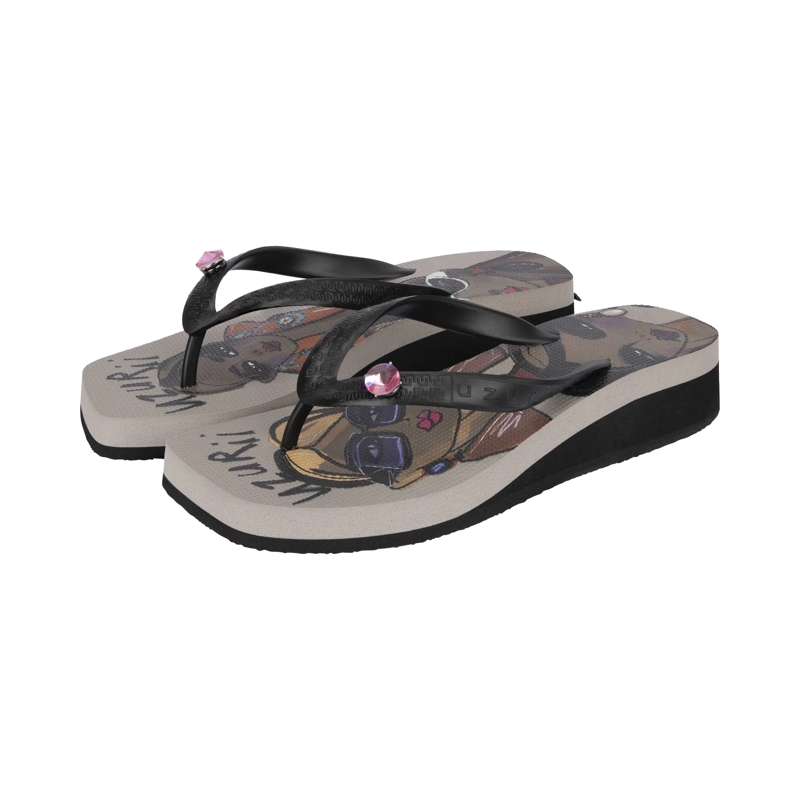 UZURII Flip Flops Pantoffeln Pantoffel Teddy Bear taupe(Image 2)