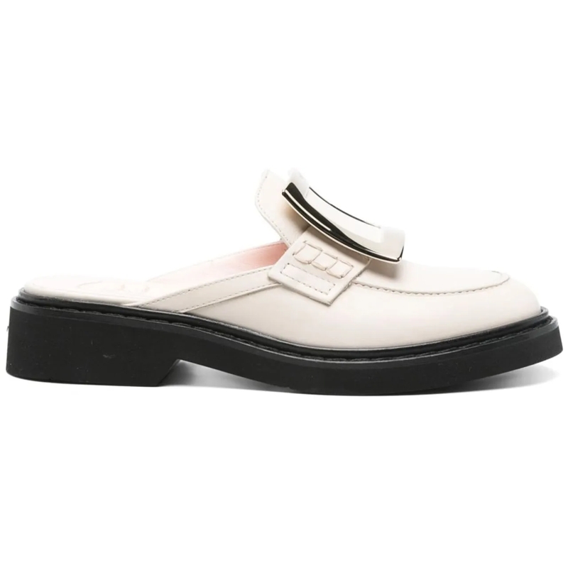 Roger Vivier Mocassin Flat Shoes White weiß