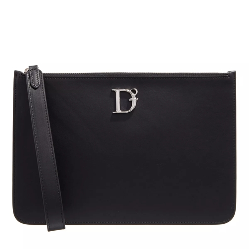 Dsquared2 Pouch Leather Black Clutch