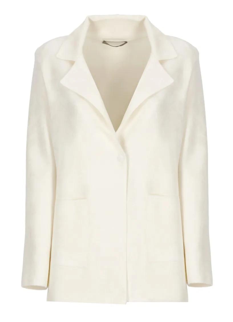 D. Exterior - Ivory Wool Blend Blazer - Größe S - beige