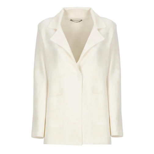 D. Exterior Blazer Ivory Wool Blend Blazer Neutrals