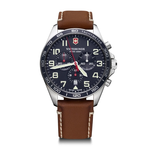 Victorinox Montre numérique Victorinox herren Uhr Braun 241854 Silber farbend