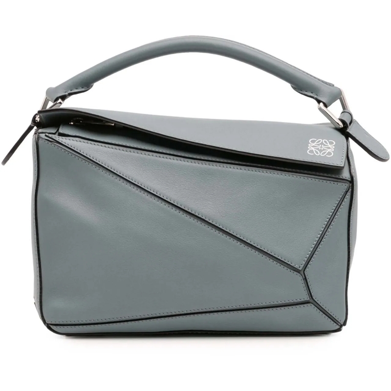 Loewe Schultertasche Small Calfskin Puzzle Satchel blau