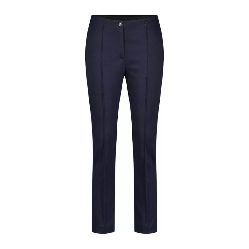 Marc Cain Pantalons décontractés Stoffhose mit Ziernaht Dunkelblau