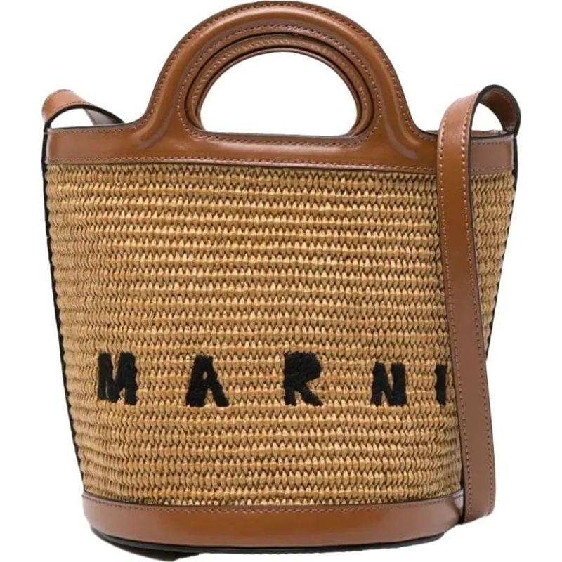 Marni Draagtas Tropicalia Mini Bucket Bag braun